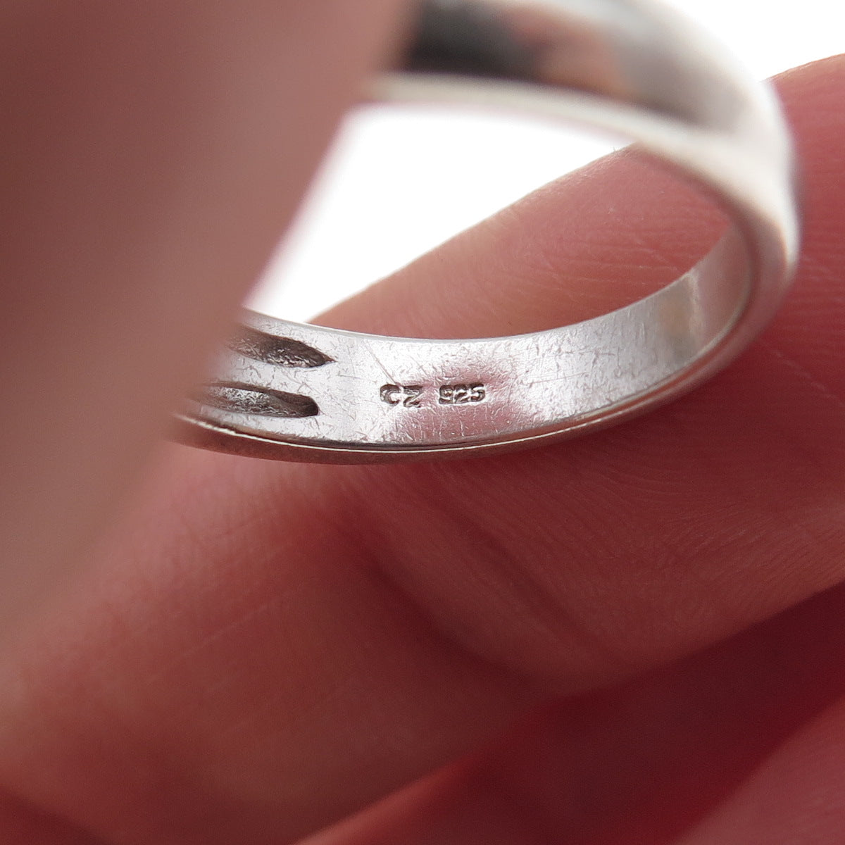 925 Sterling Silver Round-Cut C Z Half Eternity Band Ring Size 7