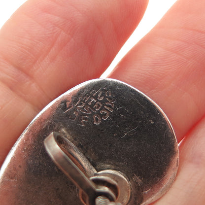 925 Sterling Silver Vintage Mexico Tribal Storyteller Oxidized Cufflinks