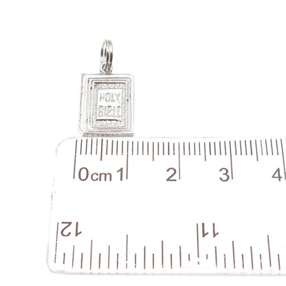 925 Sterling Silver Vintage Holy Bible Mini Charm Pendant