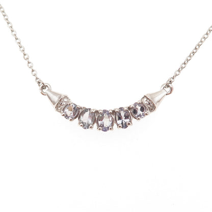Chuck Clemency 925 Sterling Silver Real Tanzanite Cable Chain Necklace 18"