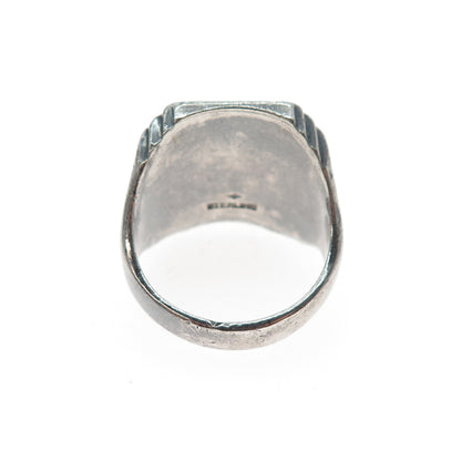 BATES & KLINKE 925 Sterling Silver Antique Black Onyx Boy Scouts Ring Size 9.25