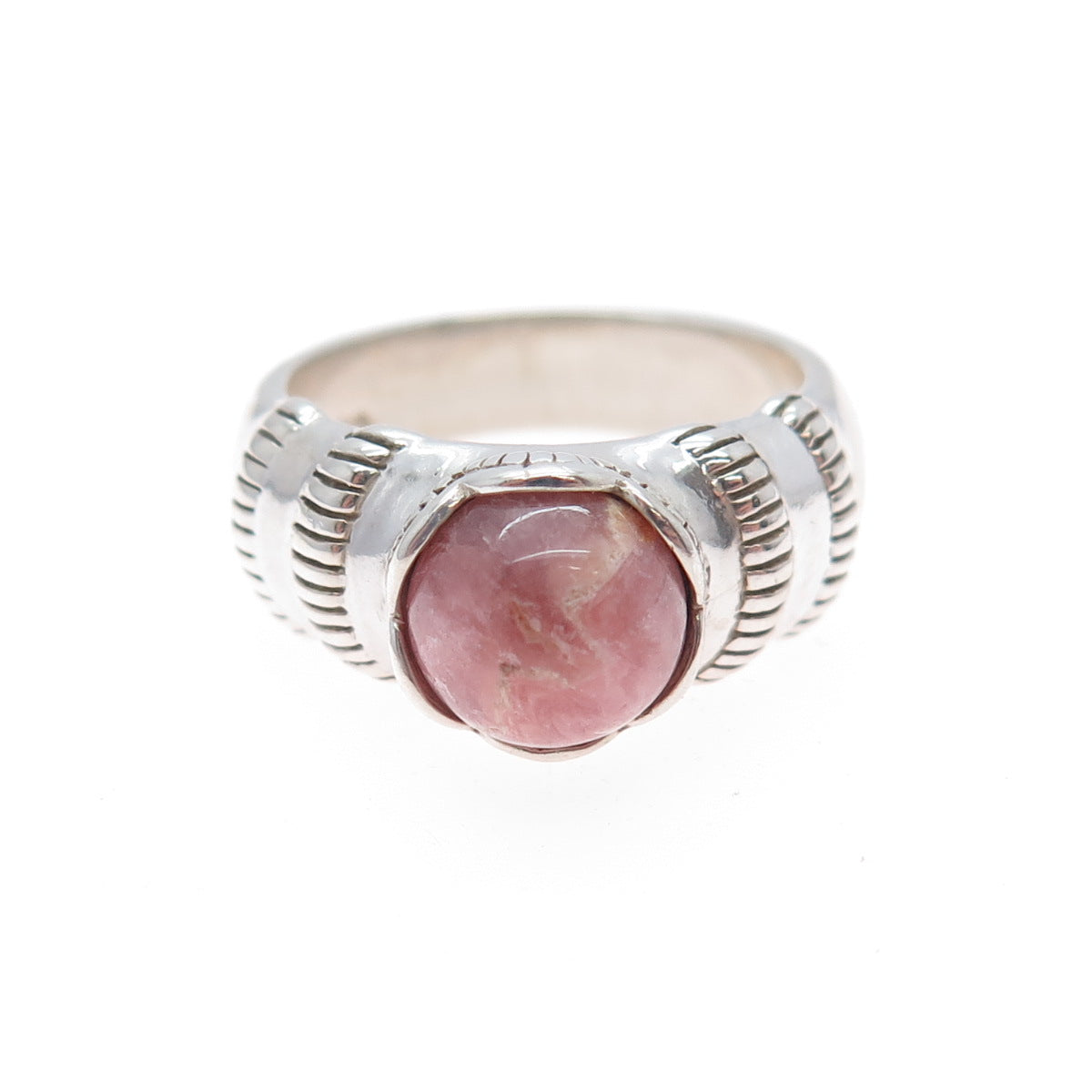 CAROLYN POLLACK 925 Sterling Silver Vintage Real Rhodochrosite Ring Size 6.25