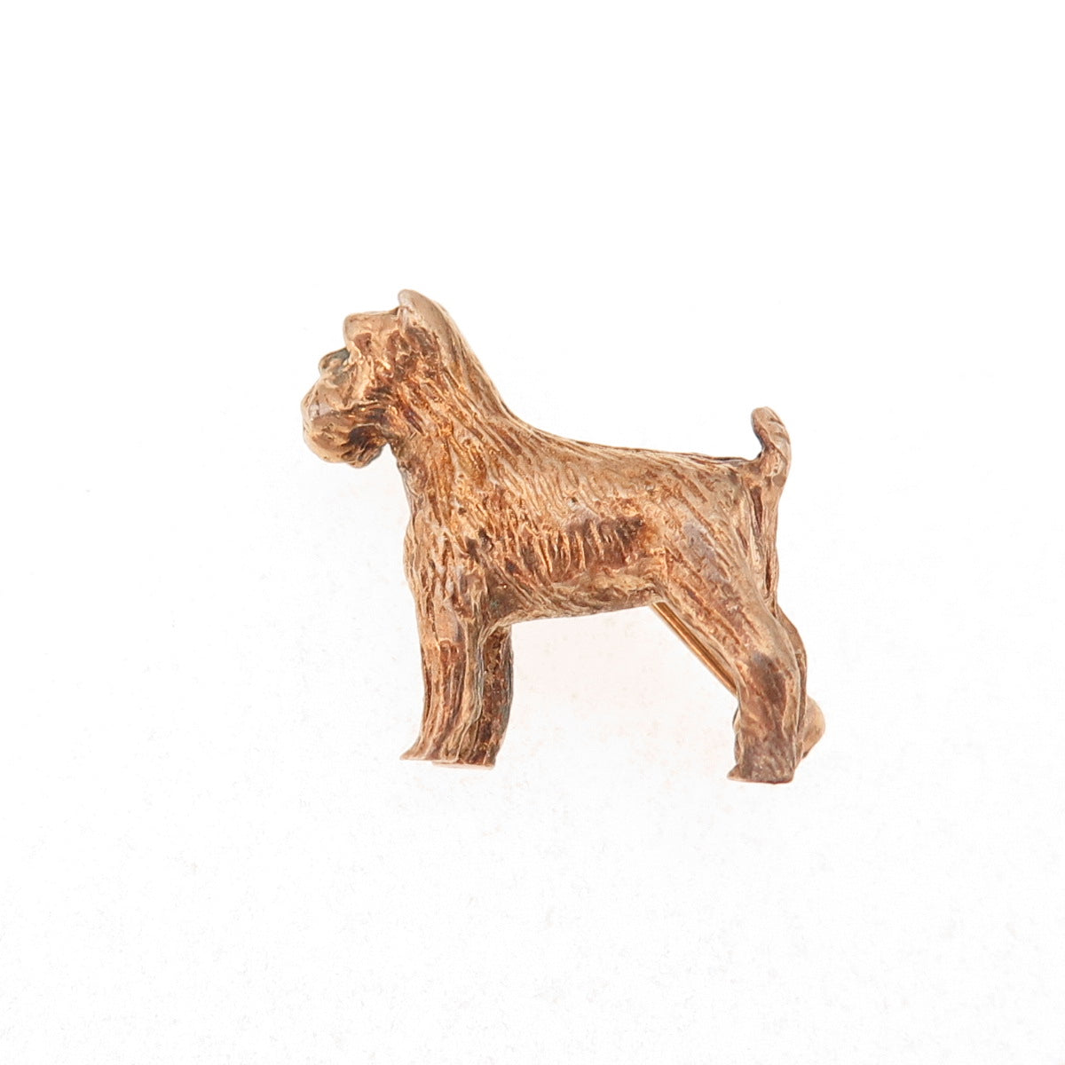 925 Sterling Silver Gold Plated Vintage Schnauzer Dog Pin Brooch