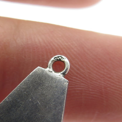 925 Sterling Silver Vintage Tribal Amulet Teardrop Pendant