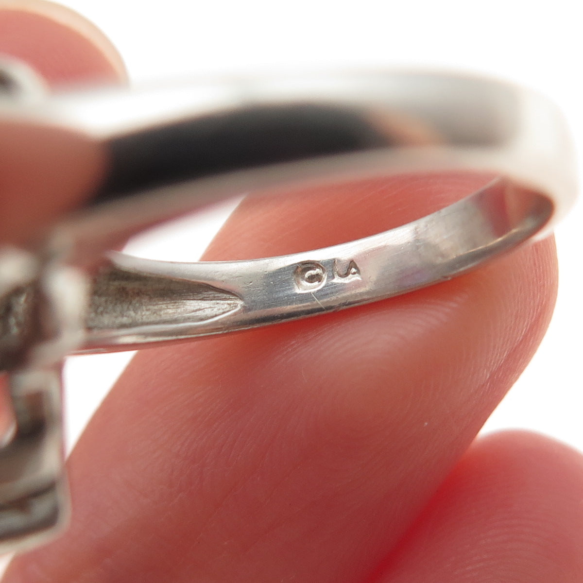 925 Sterling Silver Lavender & White C Z Teardrop Ring Size 6