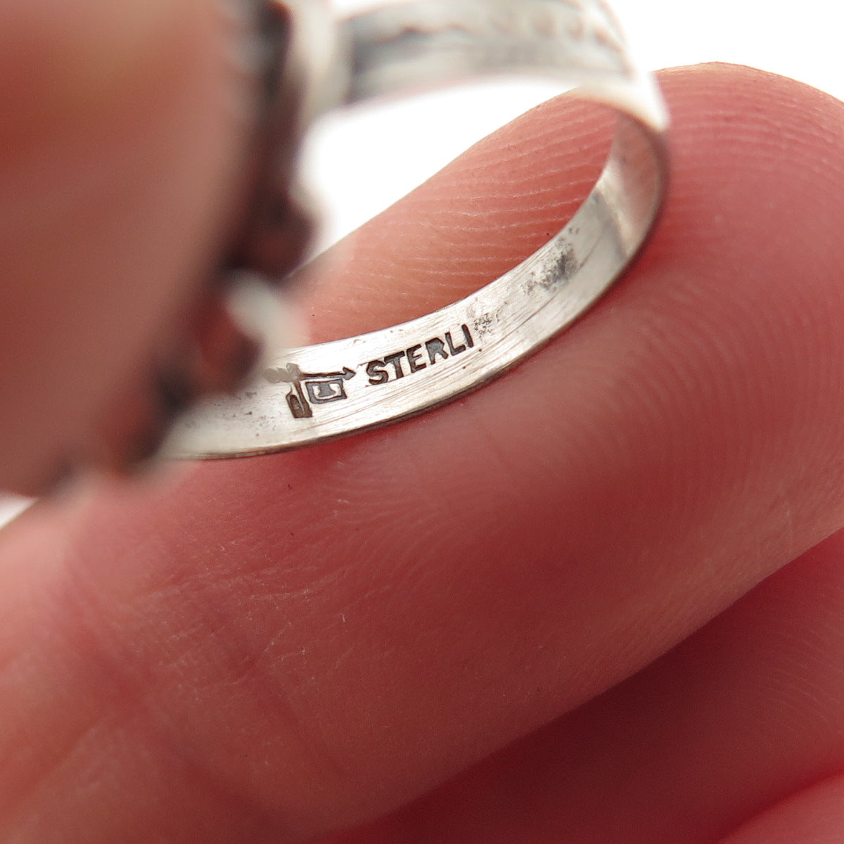 Bell Trading Post Old Pawn 925 Sterling Silver Vintage Southwestern Ring Size 5