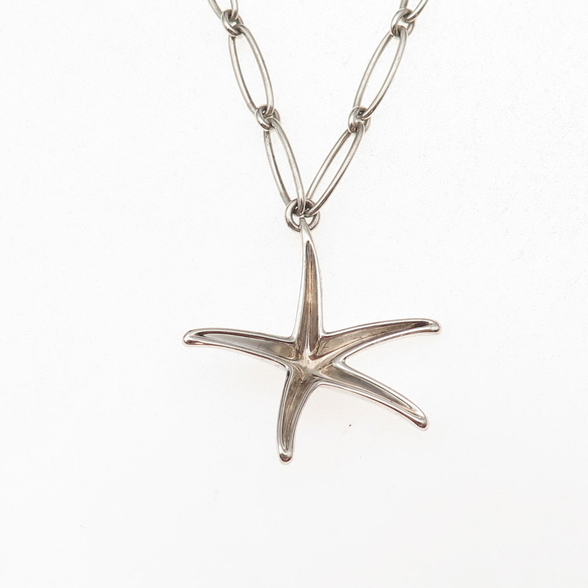 Tiffany & Co. Elsa Peretti Sterling Silver Vintage Starfish Chain Necklace 16"