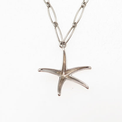 Tiffany & Co. Elsa Peretti Sterling Silver Vintage Starfish Chain Necklace 16"