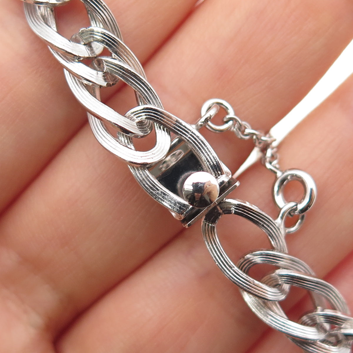 A&Z HAYWARD 925 Sterling Silver Vintage Curb Link Bracelet 7.25"
