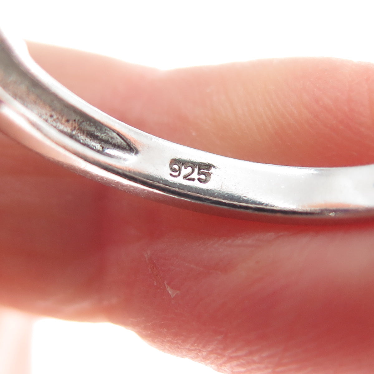 925 Sterling Silver Blue & White Multi-Cut Shaped C Z Ring Size 9.5