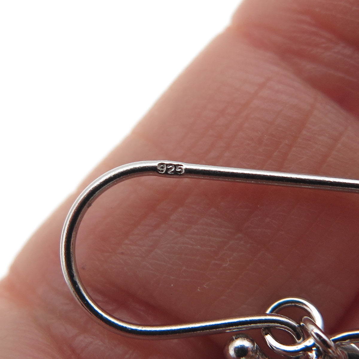 925 Sterling Silver Textured Boho Petal Dangle Earrings