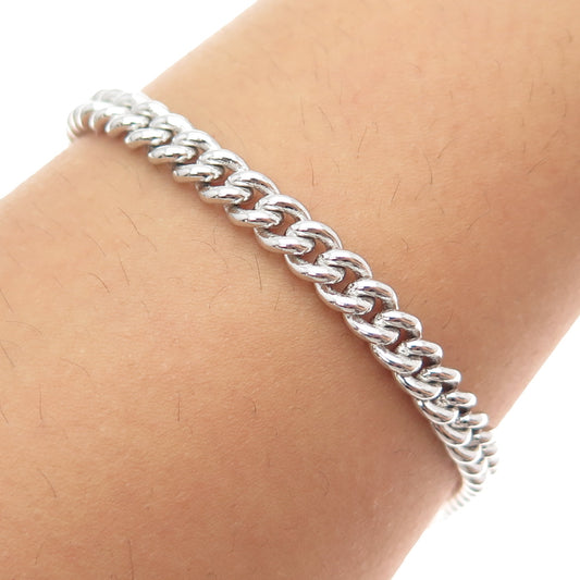 VY Jewelry 925 Sterling Silver Cuban Link Bracelet 7.75"