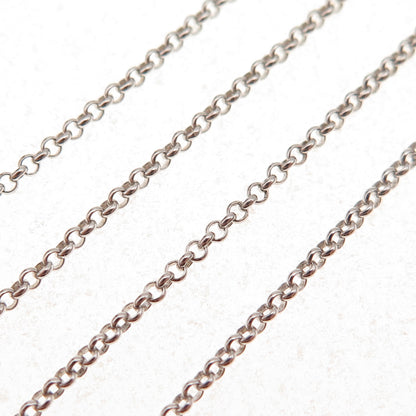 925 Sterling Silver Vintage Rolo Chain Necklace 18-20"