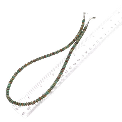 Sunrise Old Pawn Sterling Silver Vintage Royston Turquoise Beaded Necklace 18"