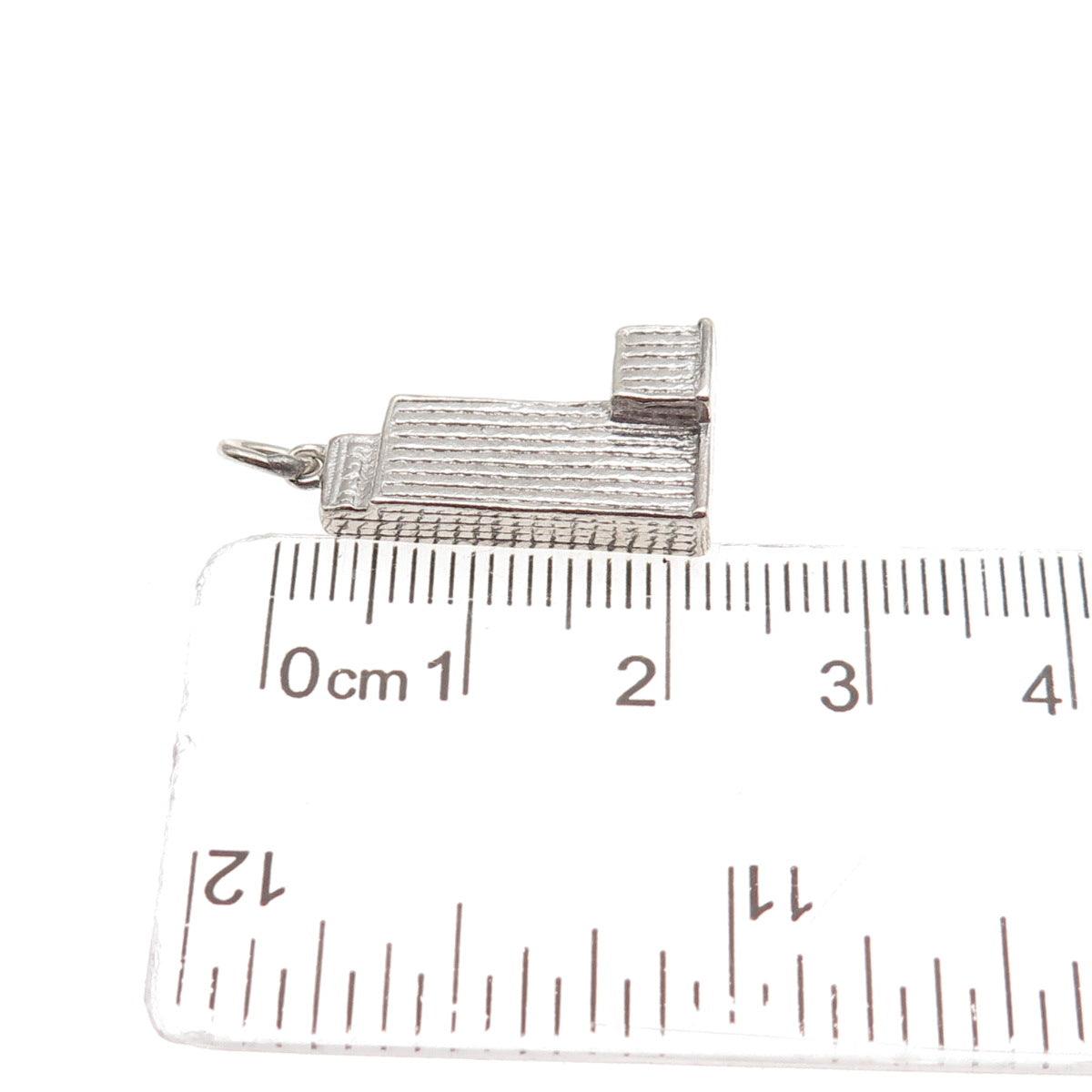 WELLS 925 Sterling Silver Vintage Prudential Tower 3D Mini Charm Pendant