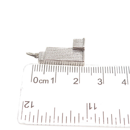 WELLS 925 Sterling Silver Vintage Prudential Tower 3D Mini Charm Pendant