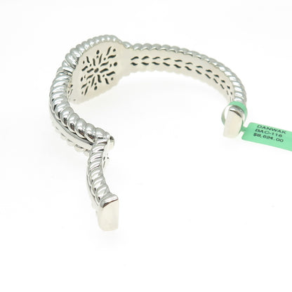 DANWAK 18K Gold Sterling 66-Diamond 1.15ct Adjustable Twisted Cuff Bracelet 6.5"