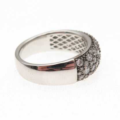 925 Sterling Silver Round-Cut C Z Sparkle Ring Size 10.5