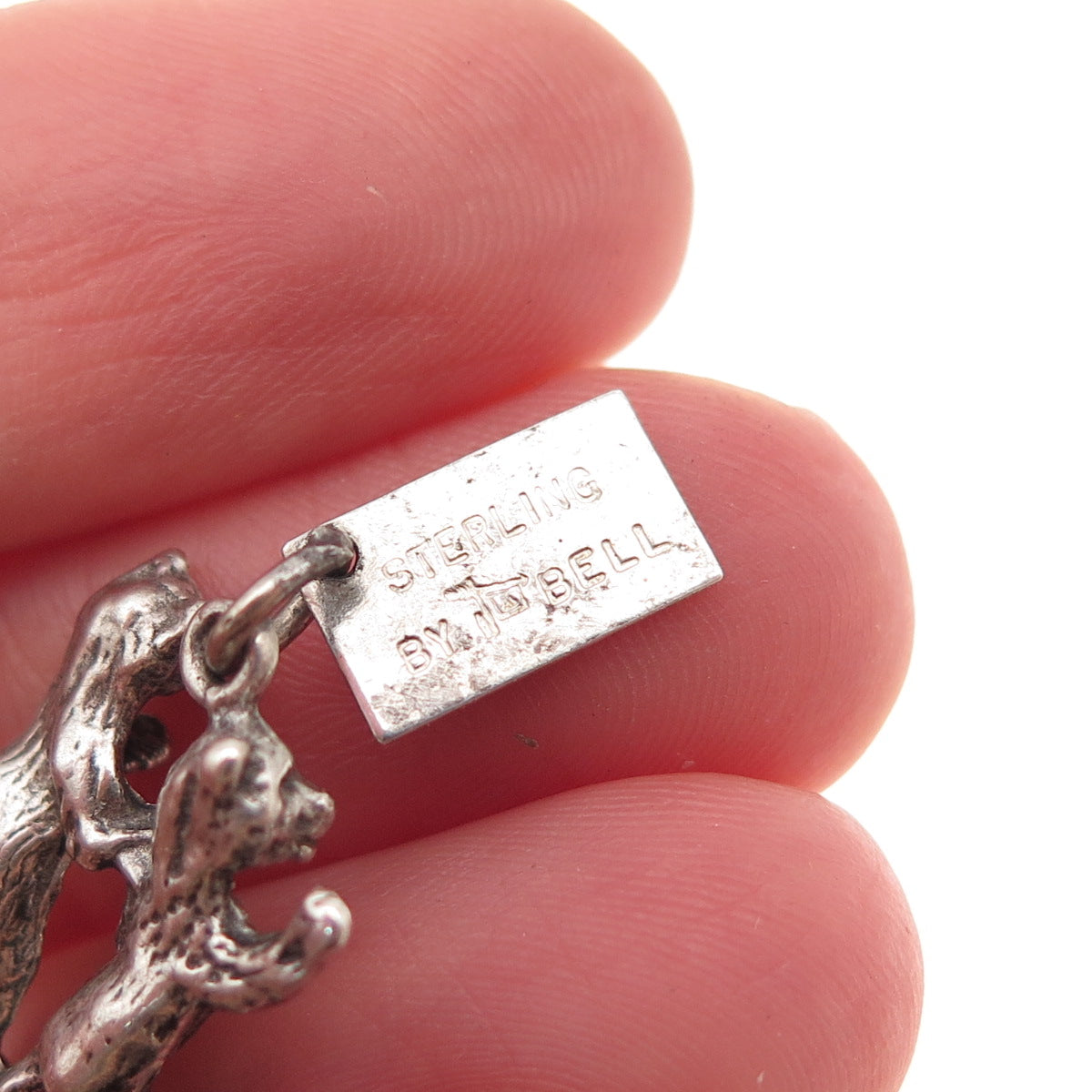 Bell Trading Post 925 Sterling Silver Vintage Three Bears Oxidized Charm Pendant
