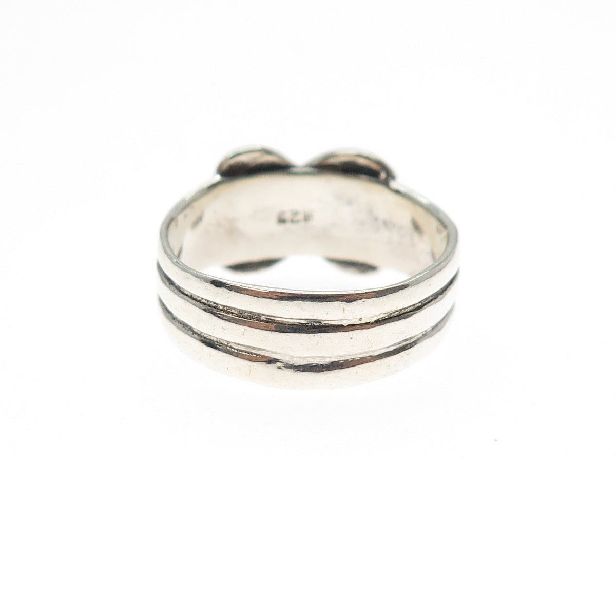 925 Sterling Silver Vintage Modernist Infinity Ring Size 7