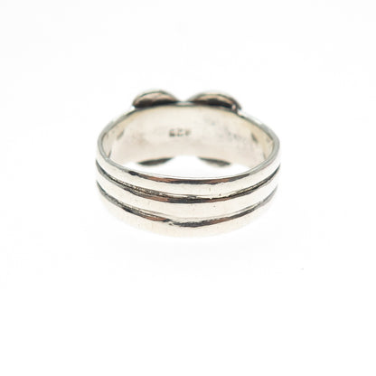 925 Sterling Silver Vintage Modernist Infinity Ring Size 7