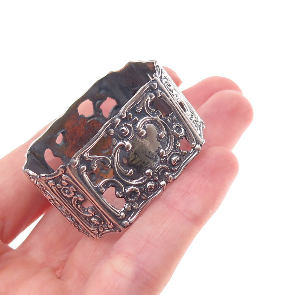 800 Silver Antique Art Deco European Engraved Jutta Napkin Ring Holder