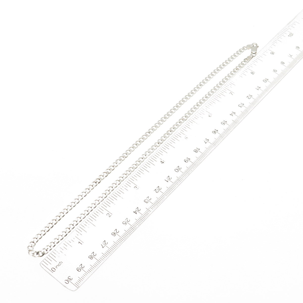 925 Sterling Silver Italy Curb Chain Necklace 18"