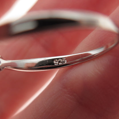 925 Sterling Silver Round-Cut C Z Heart Engagement Ring Size 8