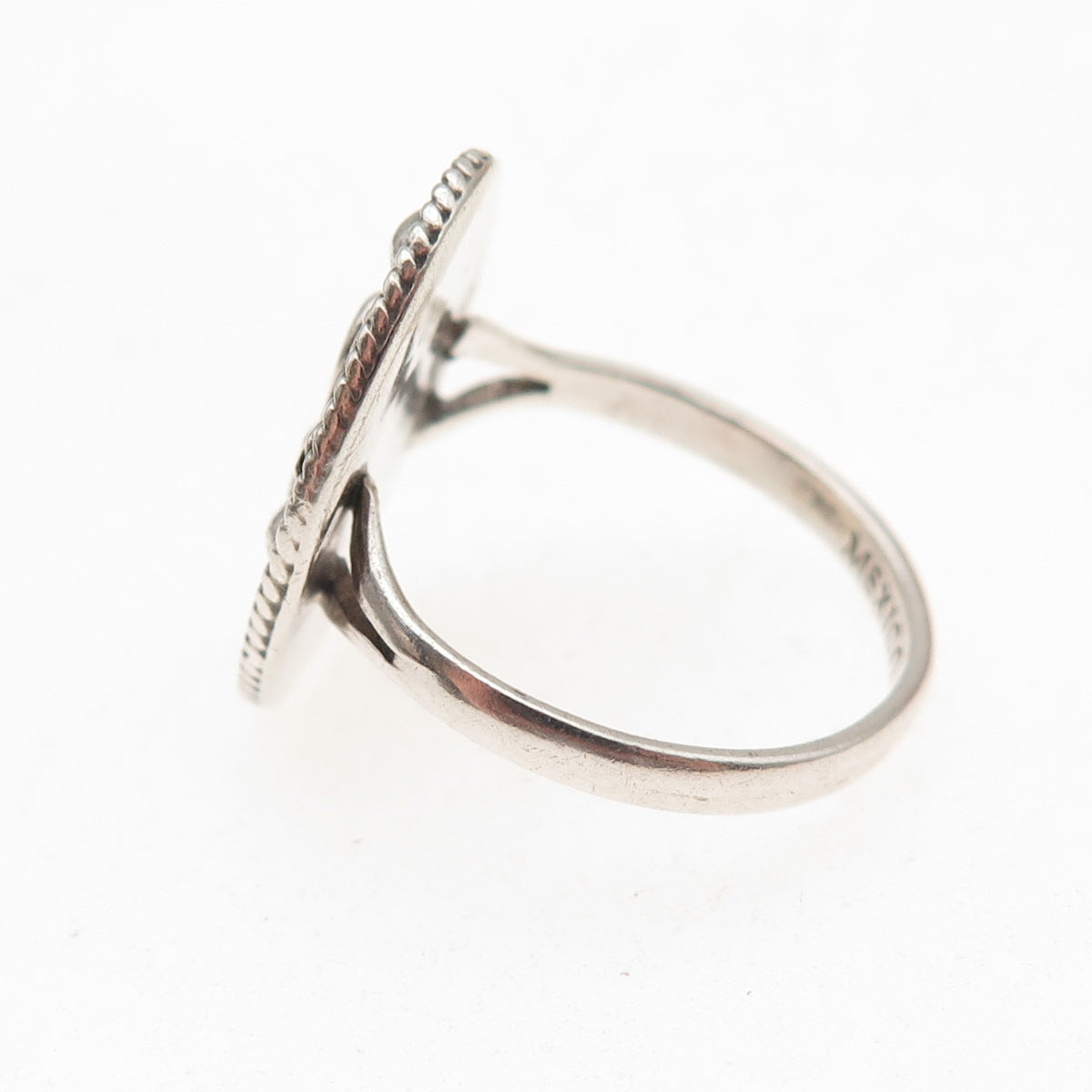 925 Sterling Silver Vintage Mexico Egyptian Ankh Oxidized Ring Size 8