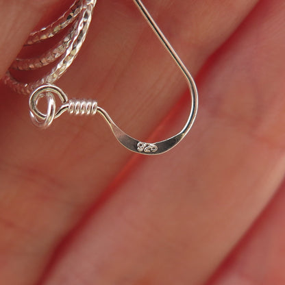 925 Sterling Silver Interlocked Circle Dangle Earrings