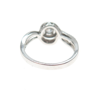 SAI 925 Sterling Silver Round-Cut C Z Swirl Promise Ring Size 7.25