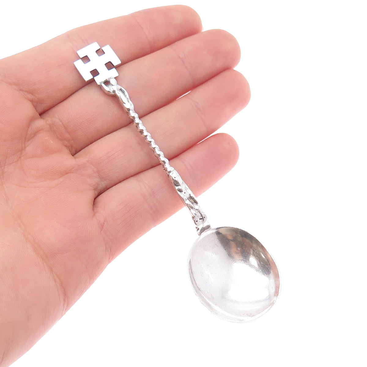 Stokes & Ireland Ltd Sterling Silver Antique 1897 Chester Cross Dessert Spoon