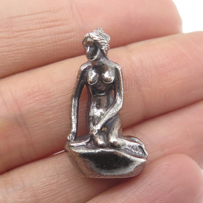 BERNARD HERTZ 925S Sterling Silver Vintage Denmark Mermaid 3D Charm Pendant