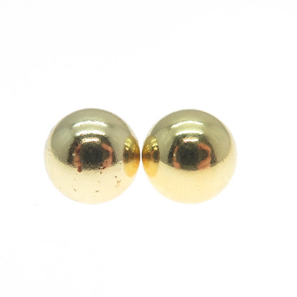 925 Sterling Silver Gold Plated 8mm Ball Stud Earrings