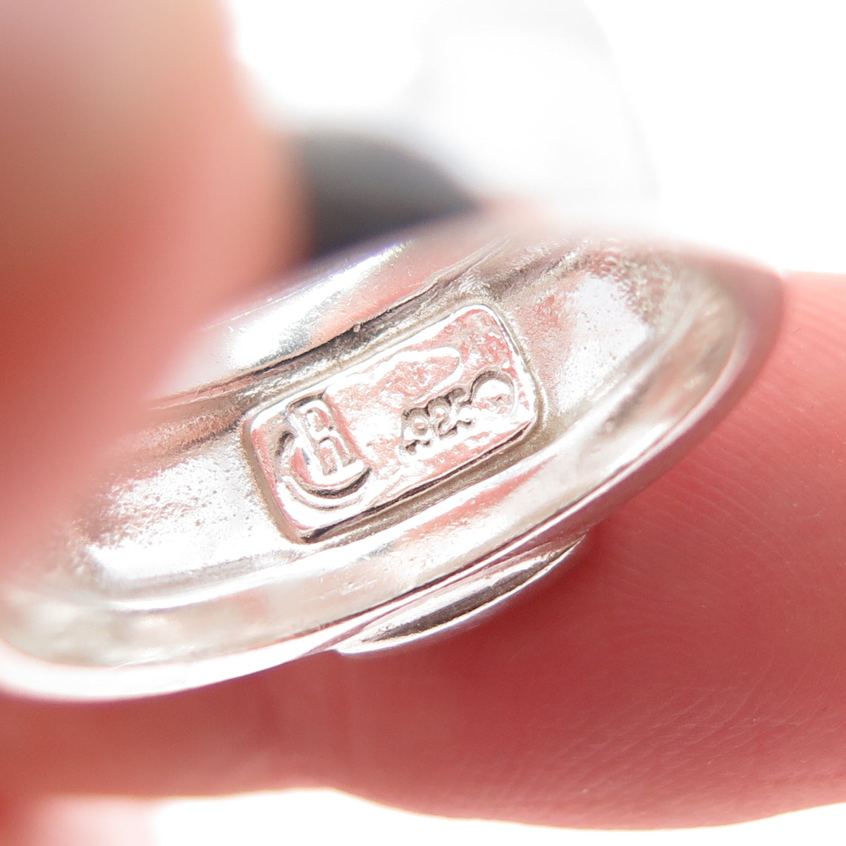 CAROLYN POLLACK Sterling 2-Tone Vintage Turquoise Inlay Spiral Ring Size 6.25