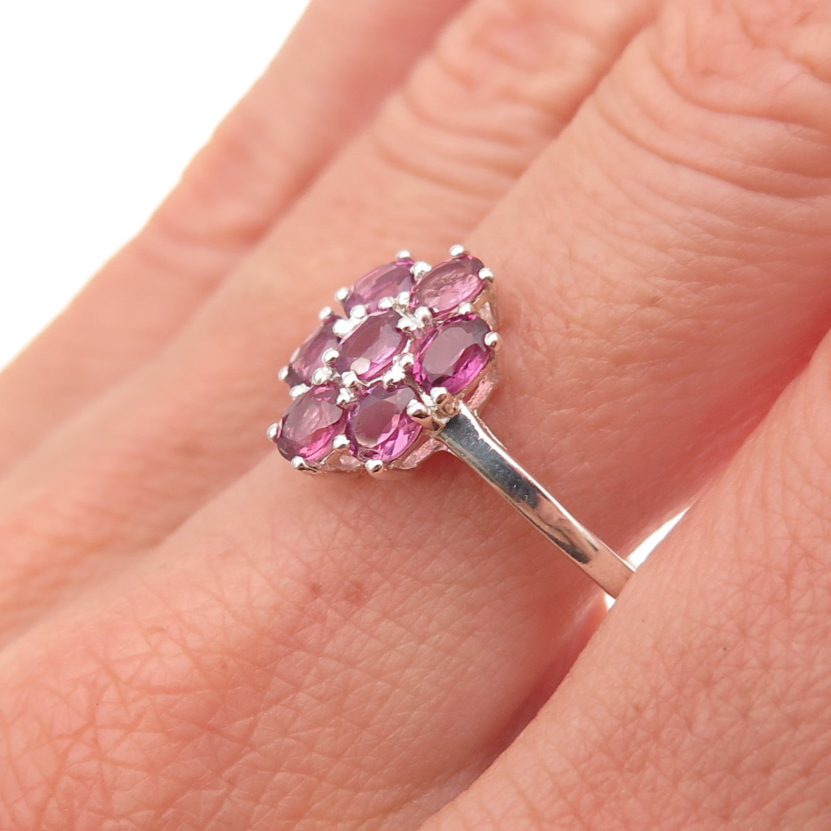 Chuck Clemency 925 Sterling Silver Real Rhodolite Ring Size 10.25