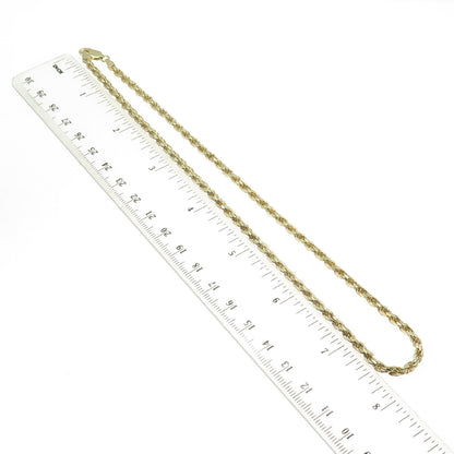 925 Sterling Silver Gold Plated Italy Rope Chain Necklace 16"