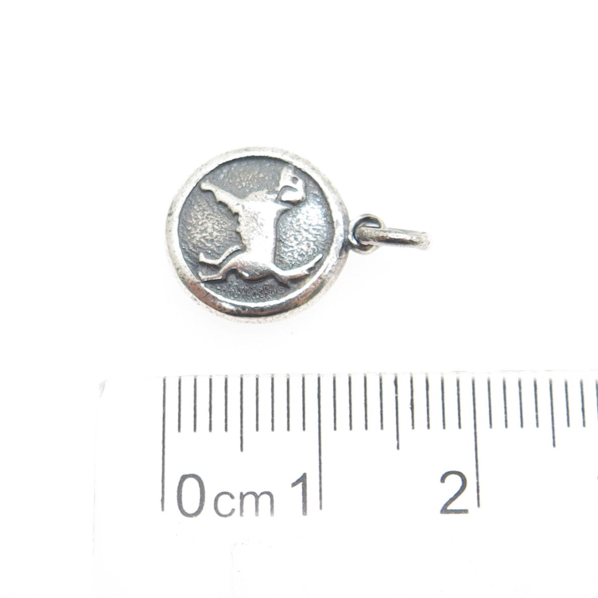 925 Sterling Silver Vintage Aquarius Zodiac & Dog Chinese Horoscope Mini Pendant