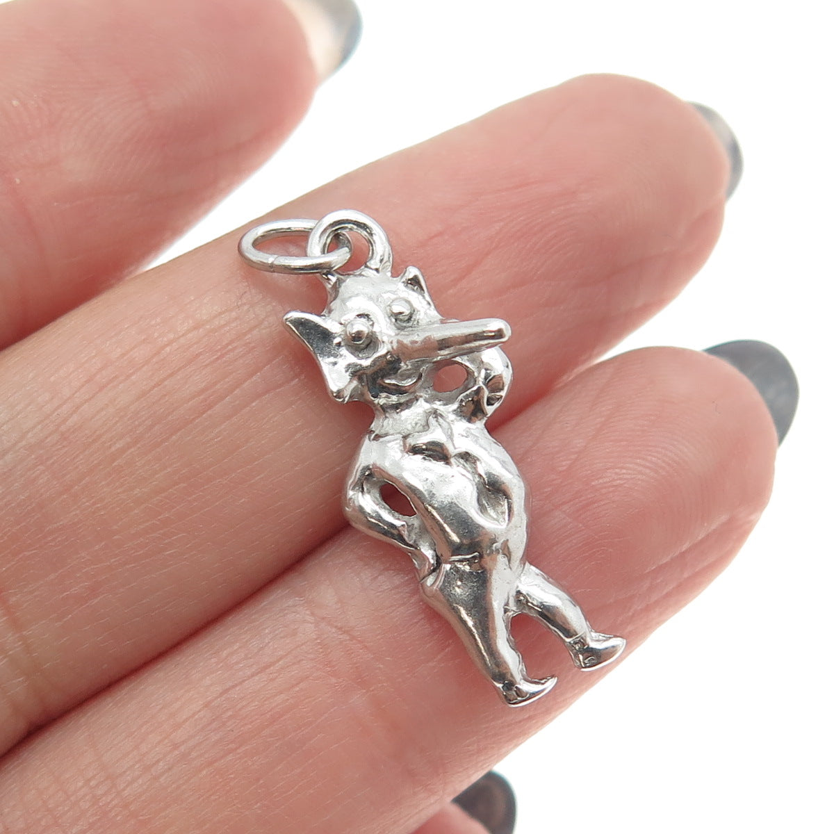 925 Sterling Silver Vintage Elephant Heart Cartoon Charm Pendant