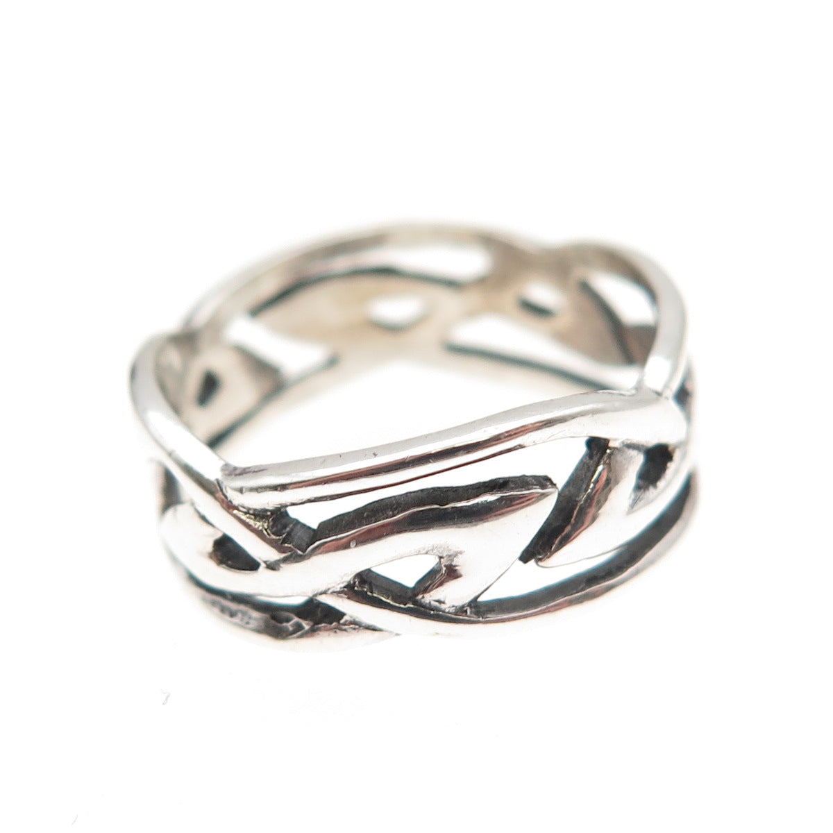 Sidney Evan 925 Sterling Silver Vintage Celtic Oxidized Band Ring Size 5.75