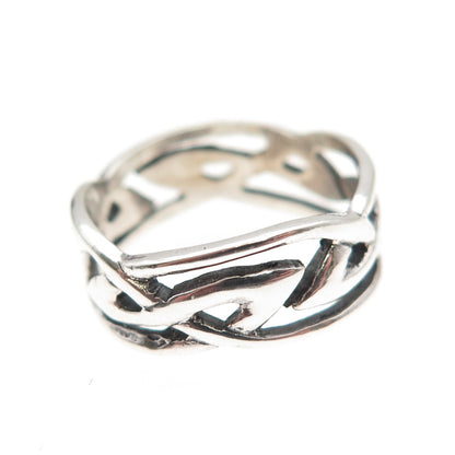 Sidney Evan 925 Sterling Silver Vintage Celtic Oxidized Band Ring Size 5.75