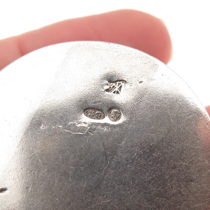 875 Silver Antique Art Deco Engraved Pill / Snuff Box