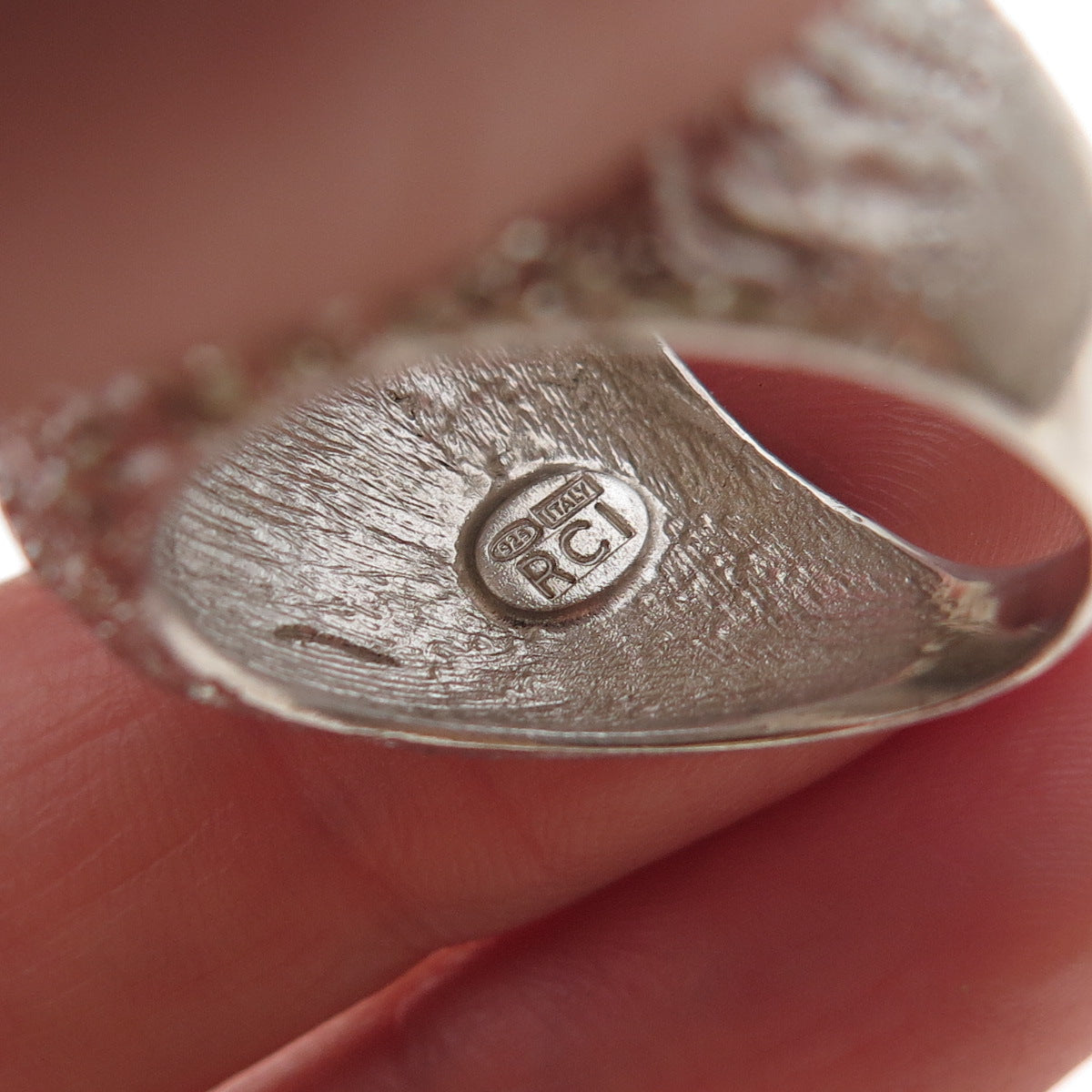 925 Sterling Silver Vintage Italy Modernist Dome Ring Size 7