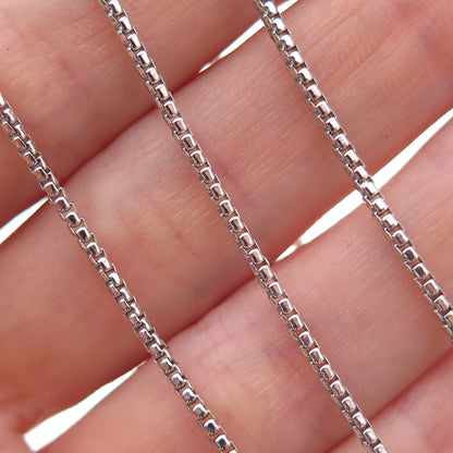 925 Sterling Silver Italy Round Box Chain Necklace 18"