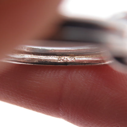 925 Sterling Silver Vintage Love Mariner Knot Oxidized Ring Size 7.5