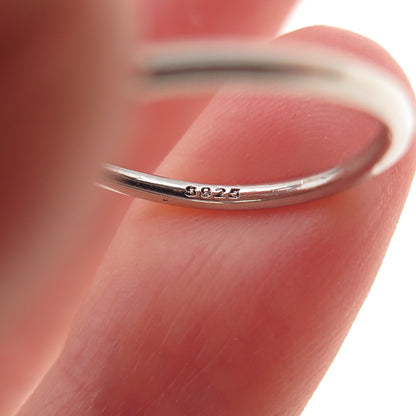 925 Sterling Silver Round-Cut C Z Letter E Initial Adjustable Ring Size 7.25