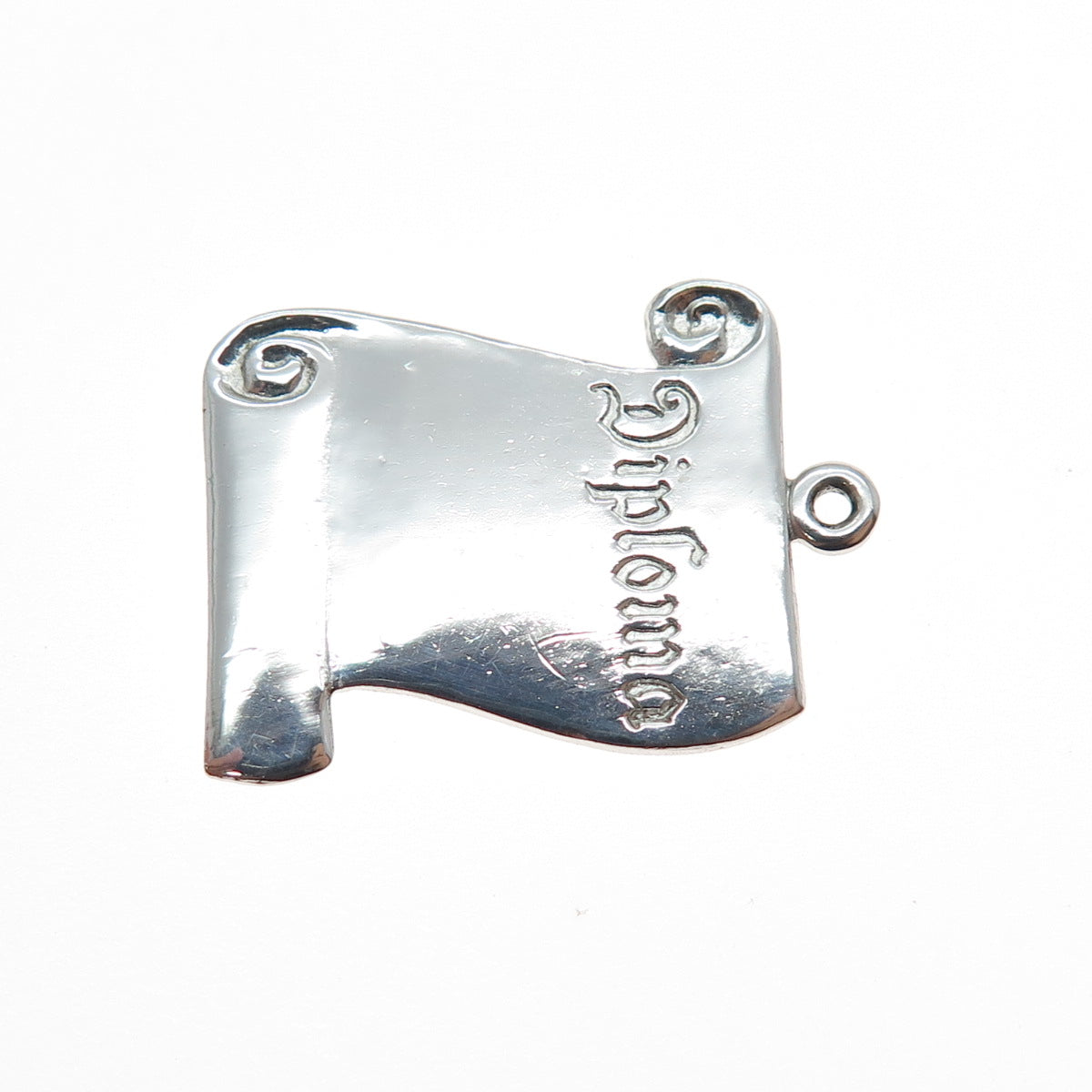925 Sterling Silver Vintage Diploma Mini Charm Pendant