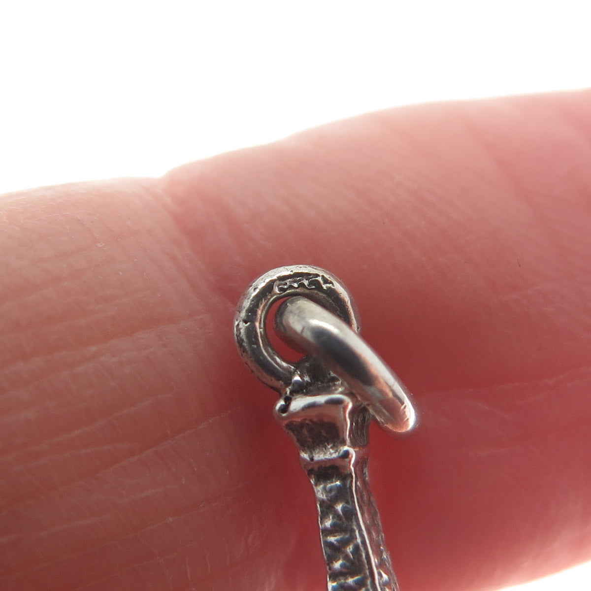 925 Sterling Silver Vintage Eiffel Tower Oxidized Minimalist 3D Charm Pendant