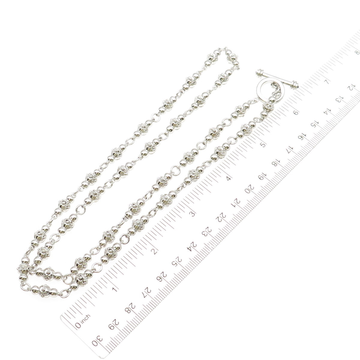 JOLUSA 925 Sterling Silver Real Sapphire Anchor Beaded Chain Necklace 24"