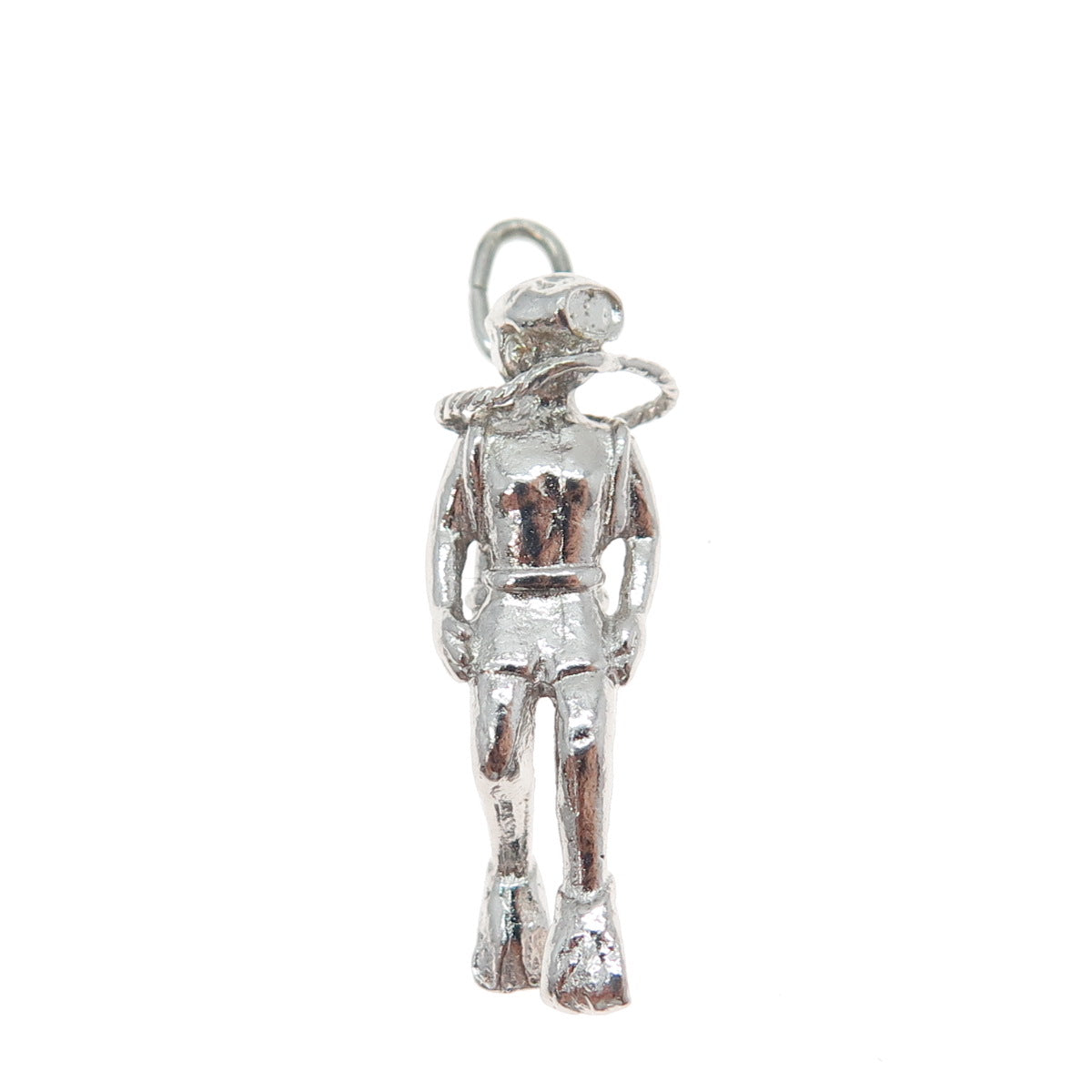 925 Sterling Silver Vintage Scuba Diver 3D Charm Pendant